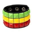 thumbnail image 2 of Pulsera Ancha Punk Yinane de Cuero PU para Adultos Tres Colores, 2 of 8