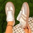 thumbnail image 7 of IEMIEMIEM Women's Fashion Sneakers Retro Gum Sole Lace Up Detail Casual Retro Walking Shoes-Gum Sole Casual Tennis-Anti Slip Trainers Gold 6.5 Wide, 7 of 7