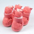 thumbnail image 2 of Xinmulight 4Pcs Pet Shoes Adjustable Breathable Cashmere Soft Warm Dog Paw Protector for Teddy, 2 of 12
