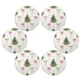 thumbnail image 2 of 15.4" Round Placemat Set of 6 Polyester Fabric Place Mats Non-Slip Dining Kitchen Table Mats for Kitchen Party Decor Champagne Glasses and Christmas Tree, 2 of 5