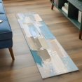 thumbnail image 3 of 2'x6' Rug Runners for Hallways Kitchen, Modern Abstract Non Slip Entryway Beside Floor Carpet Runner, Blue Beige Oil Painting Art Washable Laundry Room Bedroom Throw Rugs Mat for Family Pet, 3 of 8