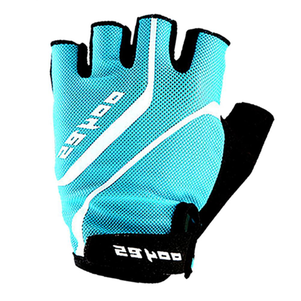 Details about   Cycling Non-Slip Half Finger Gloves Breathable Sport Glove Light Blue XL 