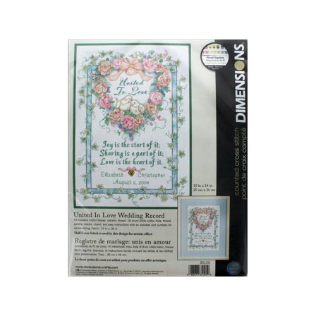 Dimensions Cross Stitch Kit 10x14 Wedding Record