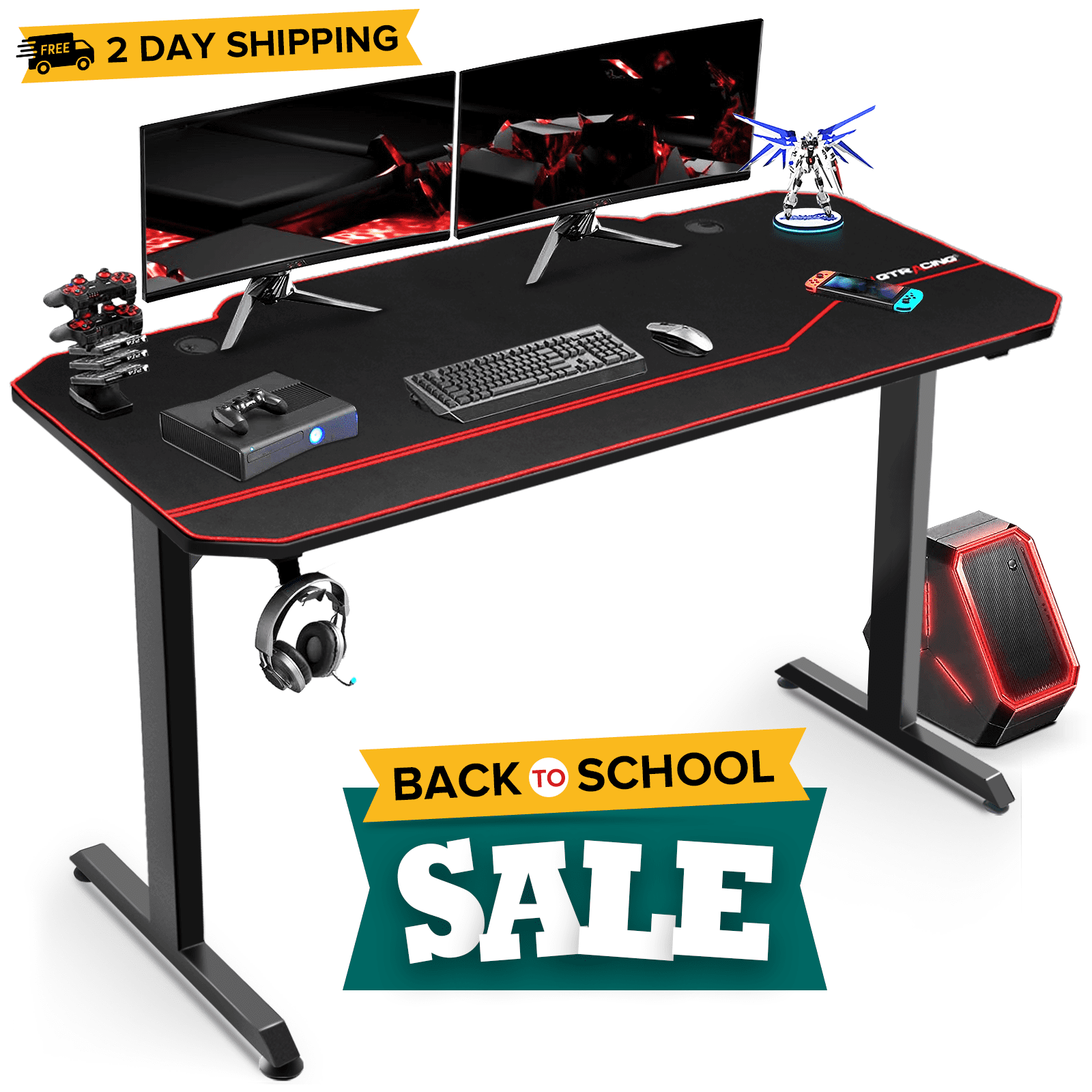 K-Sharped Gaming Desk Home Office Computer Table 40'' X 18'' X23'' Office Desk 