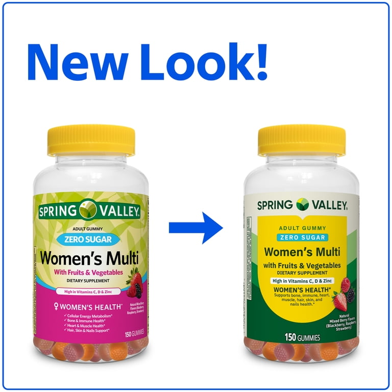best multivitamin for women on tirzepatide Spring Valley Zero Sugar Women's Multi Gummy, 150 Count