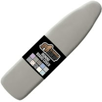 GORILLA GRIP Scorch Resistant Ironing Board Cover, Silicone Coating, Hook and Loop Fastener Strap, Silver