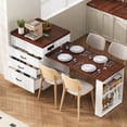 thumbnail image 2 of HORIZON Kitchen Island With Casters, Extendable Dining Table With Led Lighting, Kitchen Table With Power Strips, Buffet Table, Or Bar Table For The Kitchen And Dining Room,Creamy White, 2 of 22