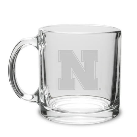 - Nebraska Cornhuskers 13 oz. Deep Etched Clear Glass Coffee Mug