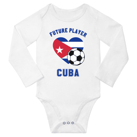 

Future Cuba Soccer Player Baby Long Slevve Bodysuit (White 18-24 Months)