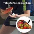 thumbnail image 2 of Table Tennis Racket Bag Exquisite Pattern Zipper Closure Anti-scratch Dustproof with Pocket Protective Oxford Cloth Ping-Pong Paddle Bag Table Tennis Bat Case Sports Supplies, 2 of 7