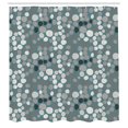 thumbnail image 2 of Ambesonne Grey and Turquoise Shower Curtain, Simple Stones, 69"Wx75"L, Dark Cadet Blue White, 2 of 4