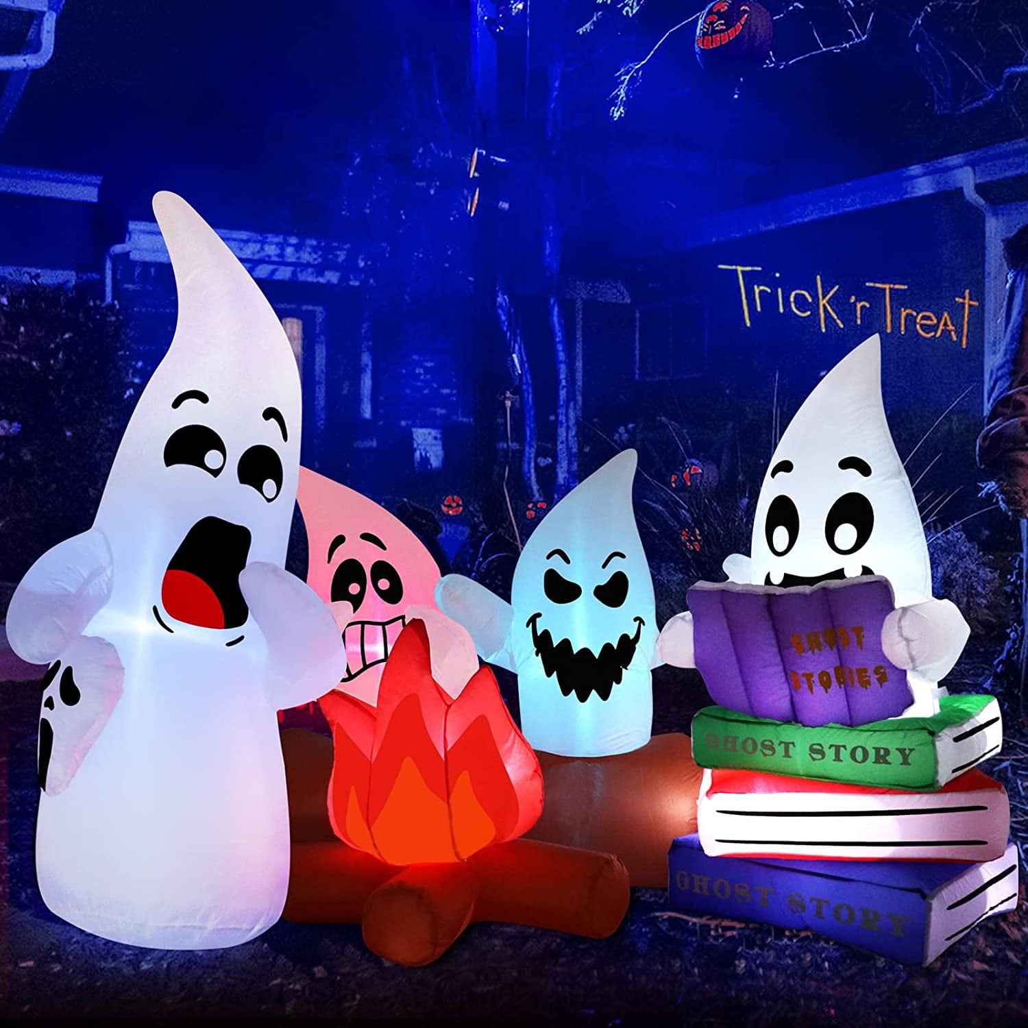 7 Ft Long Halloween inflatables, Ghost Halloween Decorations Ghosts