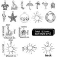 thumbnail image 7 of 72Pcs Silver Ocean Charms Hawaii Beach Charm Bulk Tibetan Style Alloy Sea Turtle Sun Mermaid Charm, 7 of 7