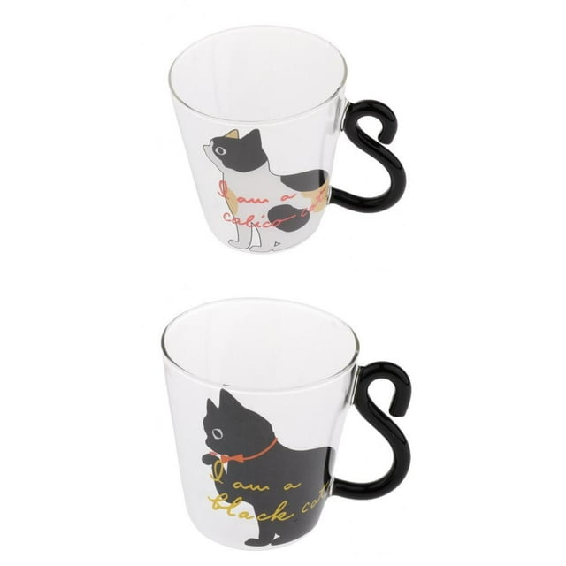2 tazas de de de doble pared con de gato de con mano aislada 250 ml