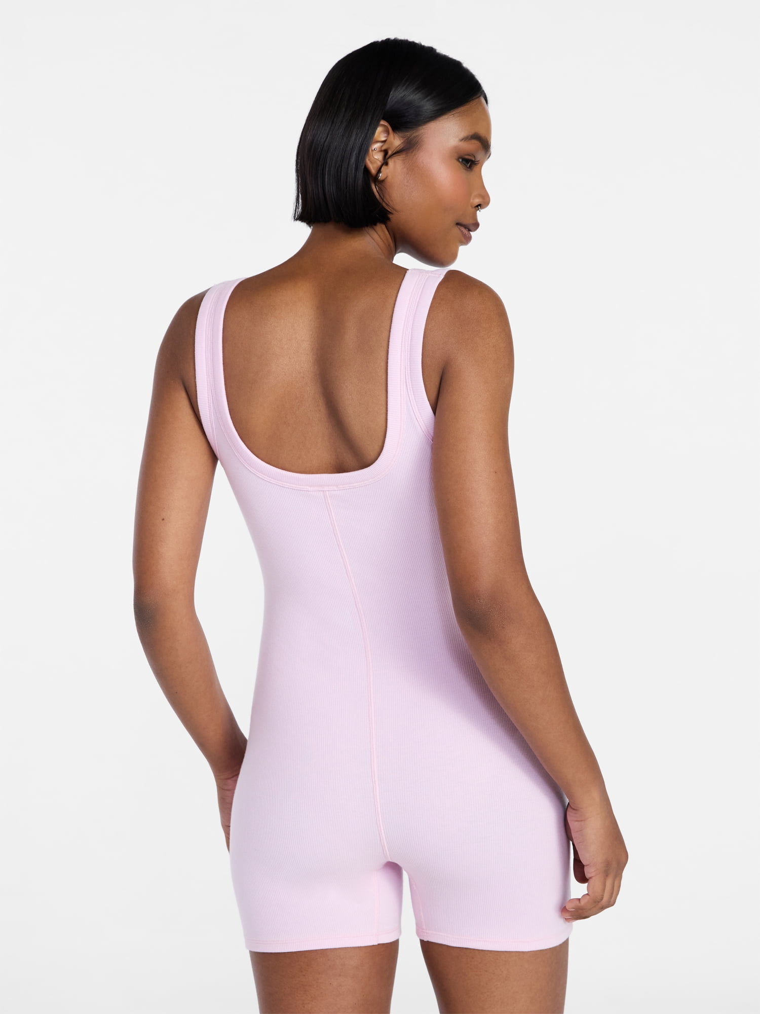No Boundaries Cotton Stretch Ribbed Cozy Romper, Women's XS-XXXL
