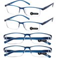 thumbnail image 1 of TERAISE 4 Paires de Lunettes de Lecture Anti-Lumière Bleue AntiUV avec Charnière à Ressort Mode, 1 of 8