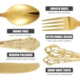 thumbnail image 3 of Jetcloudlive 20 Pcs Gold Silverware Set,Retro Royal Stainless Steel Flatware Utensil Sets for 4,Gold Luxury Cutlery Set Includes Forks Spoons Knives,Mirror Polished,Dishwasher Safe, 3 of 8