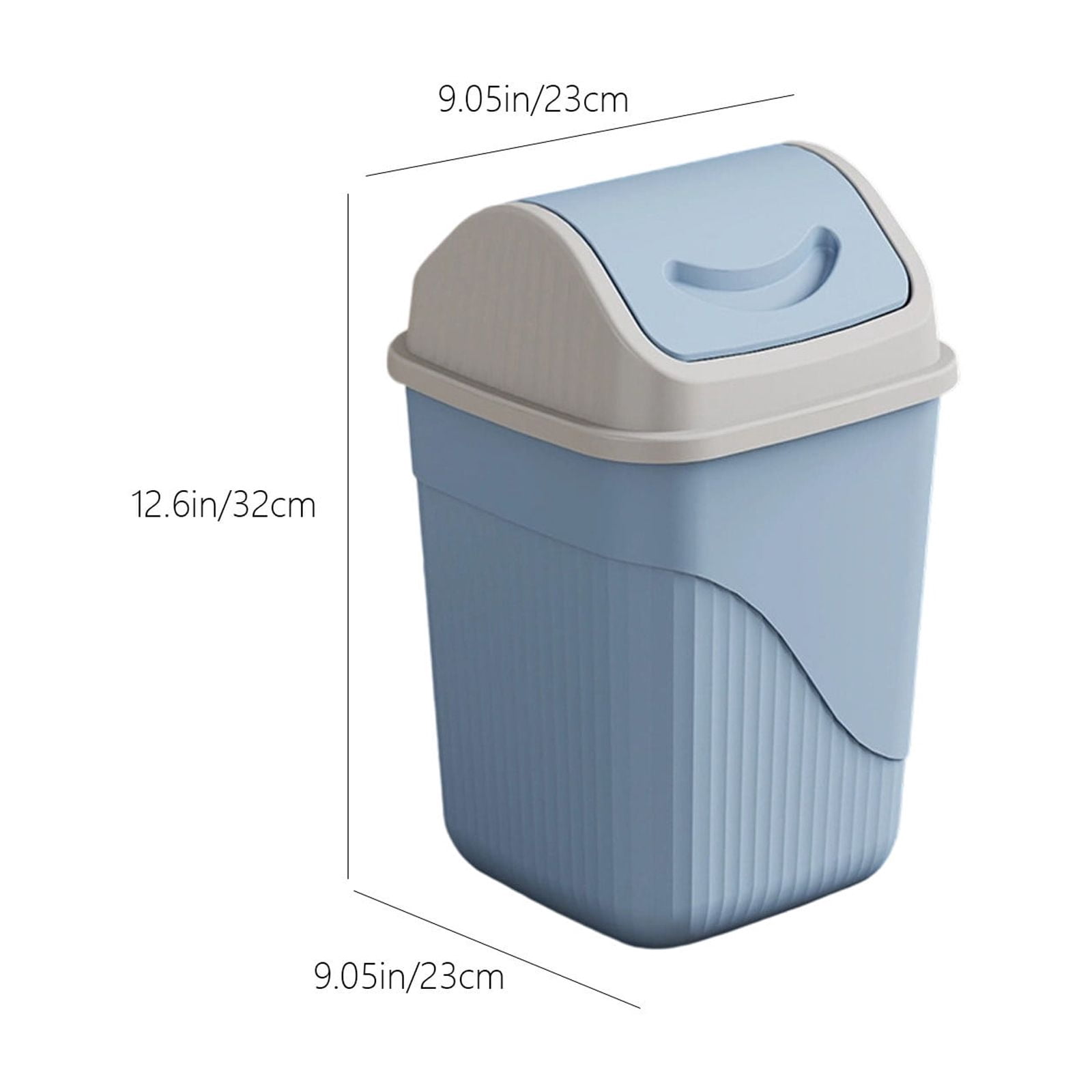AuroraX Small Trash Can with Lid 4.5 Gallon Desk-Top WasteBasket Bathroom Slim Square Bedroom Small Garbage Can -Blue