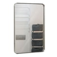 thumbnail image 1 of Hamilton Hills 24x36 inch Metal Silver Frame Mirror for Bathroom | Brushed Rectangular Rounded Corner Vanity | 2" Deep Set Design Large Wall Mirrors Decorative | Hangs Horizontal and Vertical, 1 of 2