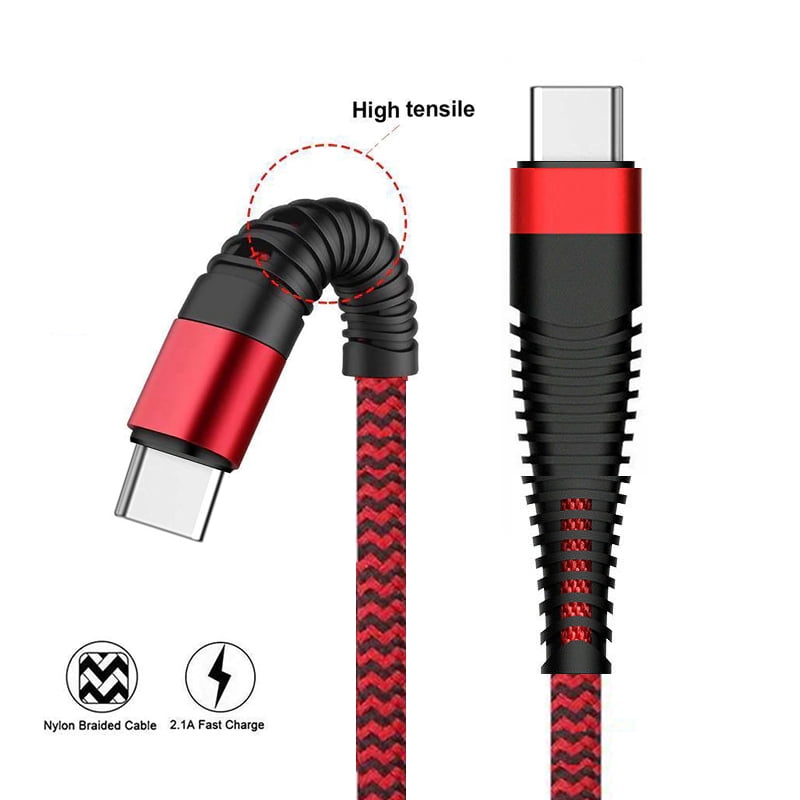6ft and 10ft Long PD USB-C Cables Fast Charge for Samsung Galaxy S25/Edge/Plus/Ultra - Cord Power Wire TYPE-C to TYPE-C Data Sync High Speed Braided