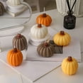 thumbnail image 6 of Pumpkin Shaped Candle Halloween Pumpkin Decor Fall Pumpkin Decor Decorative Candle for Home Halloween Party Table Decor Seasonal Home Accent 1 Count, 6 of 7