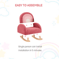 thumbnail image 6 of Ktaxon Kids Rocking Chair with Wooden Frame, Teddy Velvet Toddler Sofa with Ombre Backrest, Curved Design for Playroom or Bedroom Red, 6 of 8