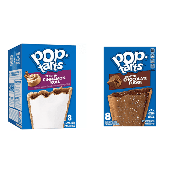Pop-Tarts Frosted Cookies and Creme Toaster Pastries, 13.5 oz, Pop-Tarts Frosted Hot Fudge Sundae Toaster Pastries, 8 ct