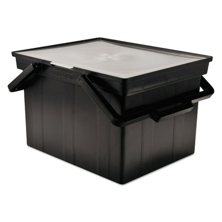- Advantus Companion Portable File Storage Box, Legal/Letter, Plastic, Black -AVTTLF2B