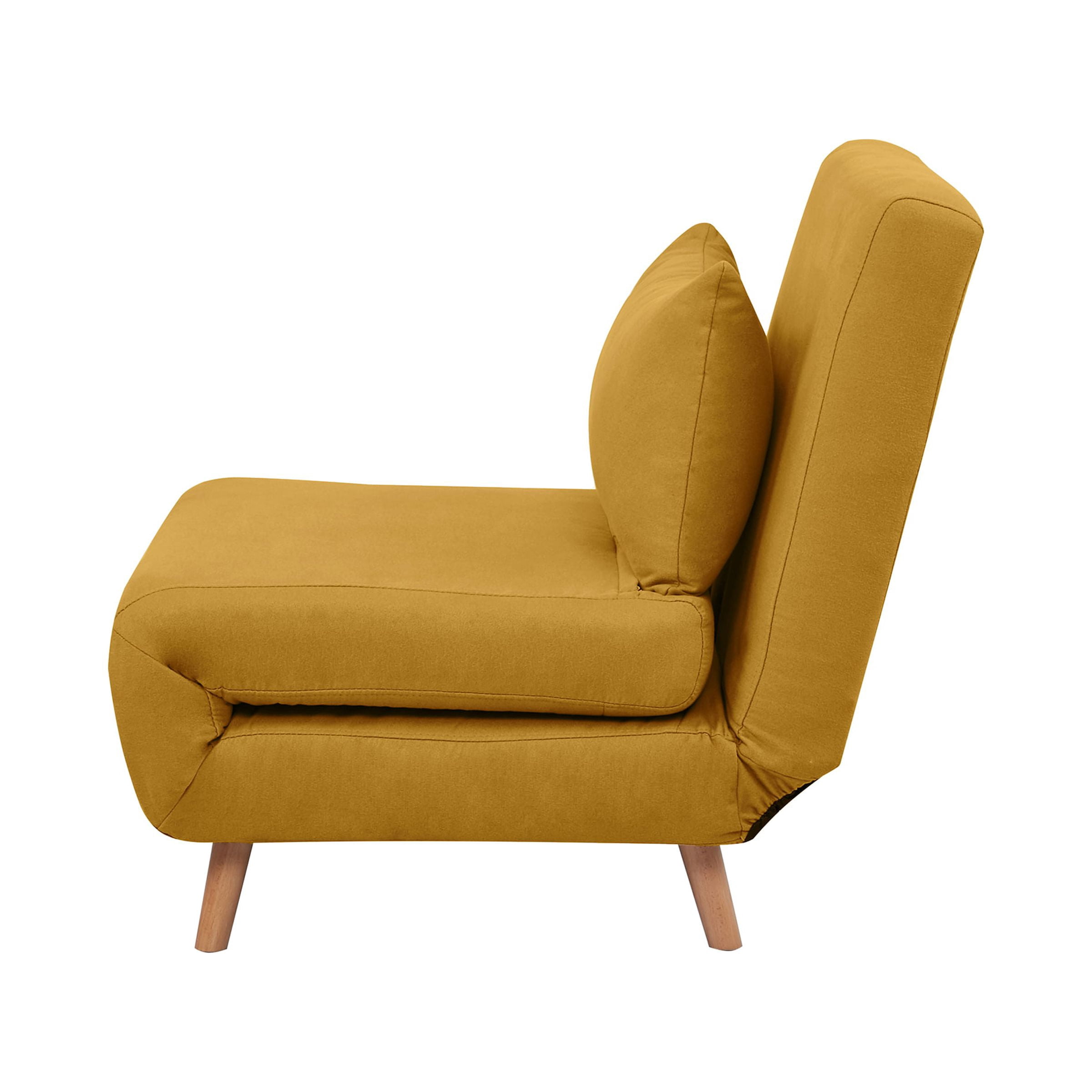 A&D Home Tustin Polyester Convertible Futon Chair, Yellow
