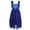 A Blue, variant on CHICTRY Girls Shiny Sequins Bodice Ballet Lyrical Dance Leotard Dress Chiffon Back Bowknot Dance Costume,Sizes 2-14
