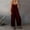 Wine, variant on Black*Friday Womens Clothing Clearance under $5 GaThRRgYP Women's Pants $5,Women Summer European and American Sling Solid Pocket Casual Jumpsuit