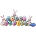 thumbnail image 2 of 2x figurita de de Pascua, estatua de conejo, manualidades, huevos de Pascua de resina coleccionables para boda, escritor Zulema Estatua del Conejo de Pascua, 2 of 8