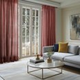 thumbnail image 2 of Half Price Drapes Red Rustic Linen Weave Light Filtering Curtains for Bedroom (2 Panel), 50W X 84L, 2 of 12