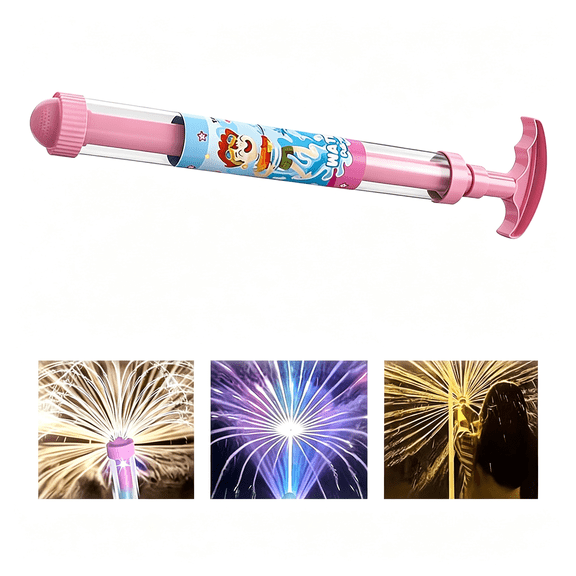 CYFW Firework Water Spray Toy,Glowing Rainbow Led Water Blaster,Sprays Waters Like Fireworks,Waterr and Light Effects,Used for Summer Pool,Backyard,Beach,Beach Parties (Pink)