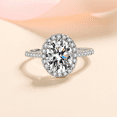 thumbnail image 1 of Pulsera de plata 925 para mujer con incrustaciones de Wei Alien, anillo de boda de moissanita de 1 quilate y 2 quilate, 1 of 5