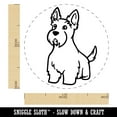 thumbnail image 2 of Scottish Terrier Dog Sitting Self-Inking Rubber Stamp Ink Stamper - Lime Green Ink - Medium 1 Inch, 2 of 7