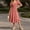 Red, variant on IUYRTFE Women's Floral Square Neck Short Sleeve Ruffle Hem Dress – Slim Waist A-Line Midi Dress for Summer Casual Wear