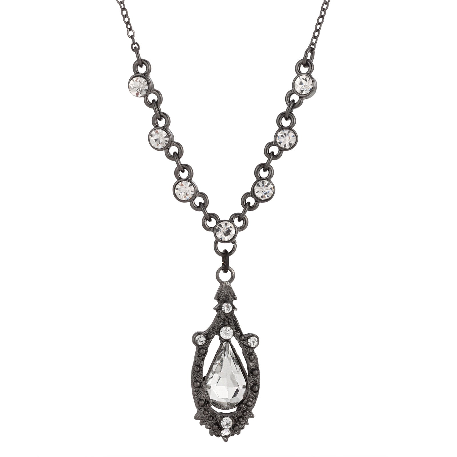 1928 Jewelry - 1928 Jewelry Crystal Suspended Teardrop Adjustable Y ...