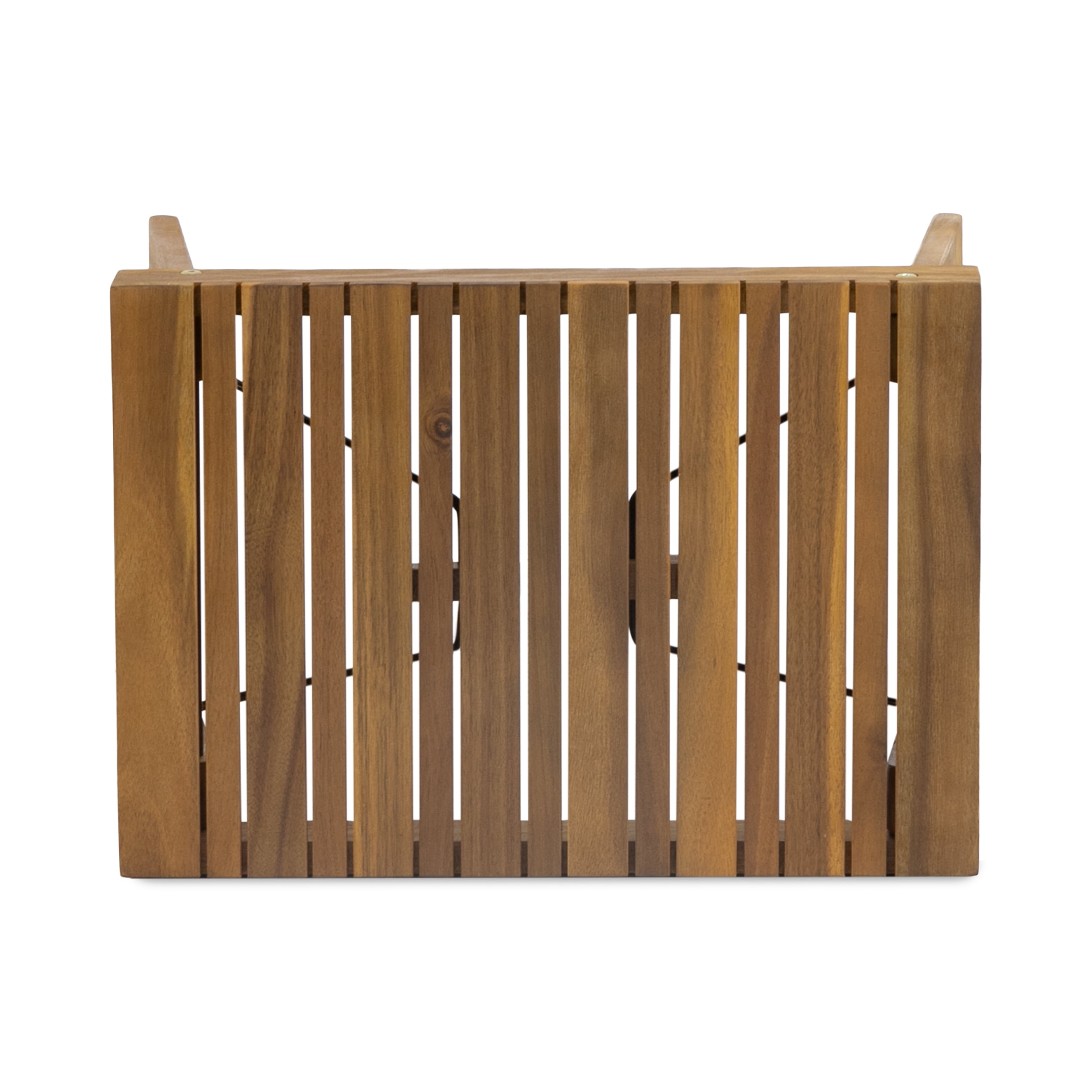 Euroco Foldable Acacia Wood Outdoor Side Table with Slatted Top, No Assembly Required