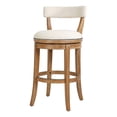 thumbnail image 2 of Pasha 31in. Bar-Height Wood Bar Stool- Pecan Finish with Linen Fabric Seat, 2 of 7