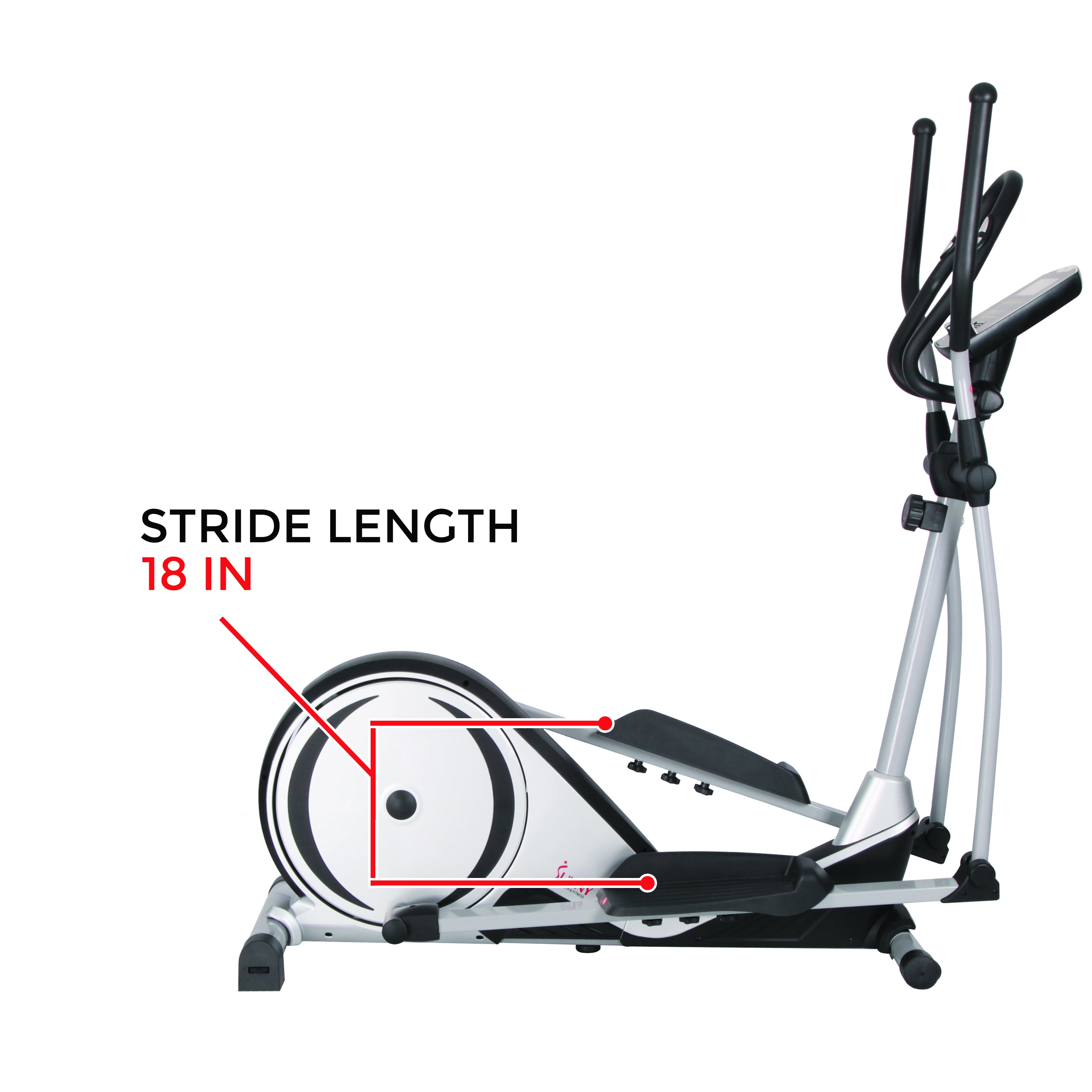 Sunny Health Fitness Magnetic Elliptical Trainer Machine w LCD Monitor Adjustable Stride Heart Rate Monitor SF E3617