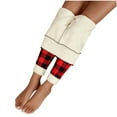 thumbnail image 4 of Atogsazn Womens Sherpa Lined Legging Pant Plaid Slim Fit Fleece Winter Warm Pajamas Pant Thick Soft High Waisted Trouser Red S Fashion, 4 of 7