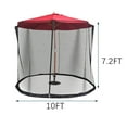 thumbnail image 3 of Patio Umbrella Mosquito Nets,7.5*10 FT Outdoor Umbrellas and Patio Tables.Polyester Mesh Net Screen,Universal Canopy Umbrella Net with Zipper Door (Red), 3 of 9