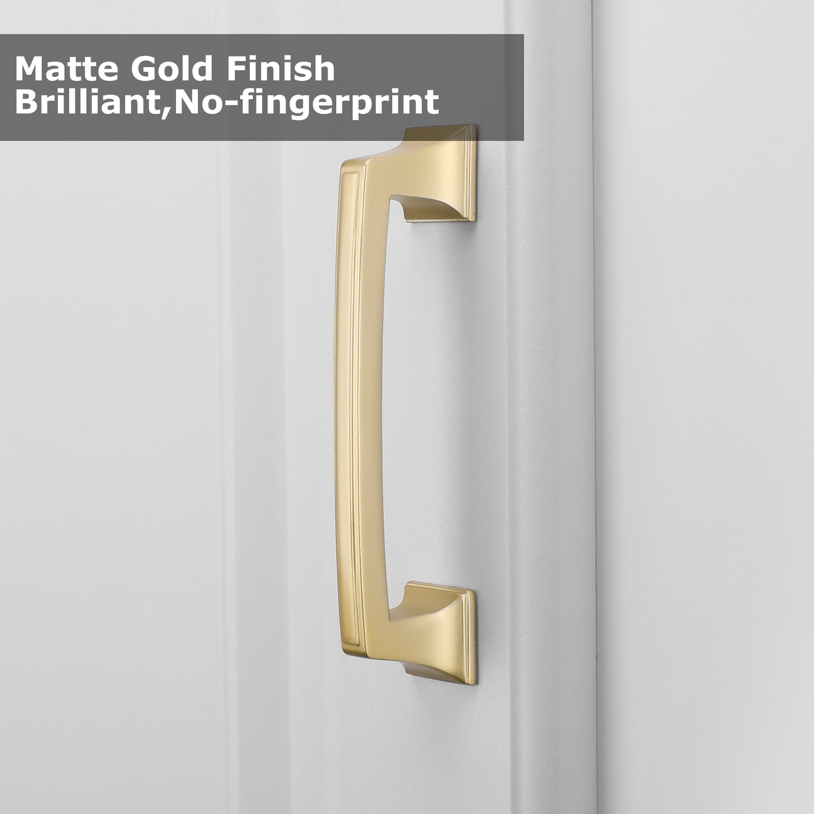 Goldenwarm Brushed Gold Cabinet Pulls 5inch Solid Kitchen Cabinet Handles 10 Pack