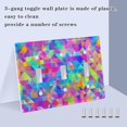 thumbnail image 3 of Yayeee Toggle Light Switch Wall Plate 3-Gang 6.37"x4.48" Decorative Outlet Cover, Vibrant Geometric Pattern, 3 of 7