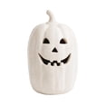 thumbnail image 2 of Halloween Handcrafted Jack-O'-Lantern with Lights, Pumpkin Tabletop Decor with String Lights Included for Mantel, Shelf, Console Table & Entryway, 2 of 8