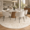 Washable Round Rug 9ft For Living Room Soft Circle Area Beige - Walmart.com