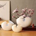 thumbnail image 2 of Creative Eggshell Ceramic Hydroponic Vase, Potted Flowerpot Plant Container, Modern Minimalist Home Decoration for Living Room Decor,17cm, 2 of 5