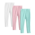 thumbnail image 2 of FAIWAD 3 Pack Toddler Girls Leggings Solid Color Stretchy Full Length Pants Basic Yoga Dance Athletic Tights for Kids, 2 of 9