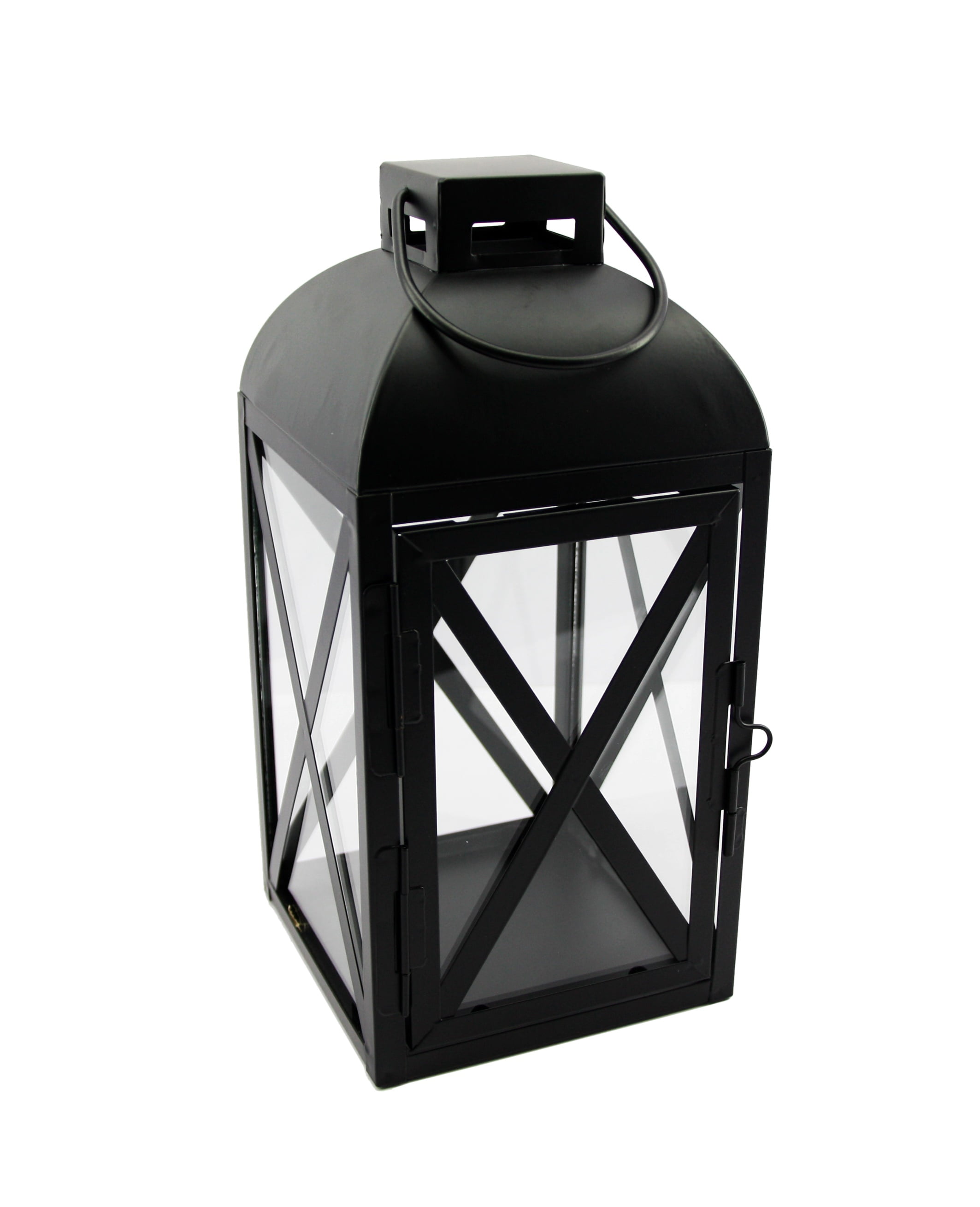 8 inches Square Black Star Candle Lantern 
